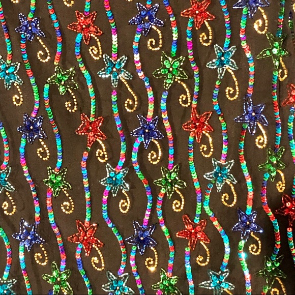 Sequin Beaded Vintage Allure Silk Top - Picture 8 of 8